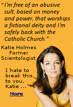 Many believe the actress Katie Holmes simply traded one cult for another.  CAUTION:  If you are deeply religious, this article may be offensive to you.